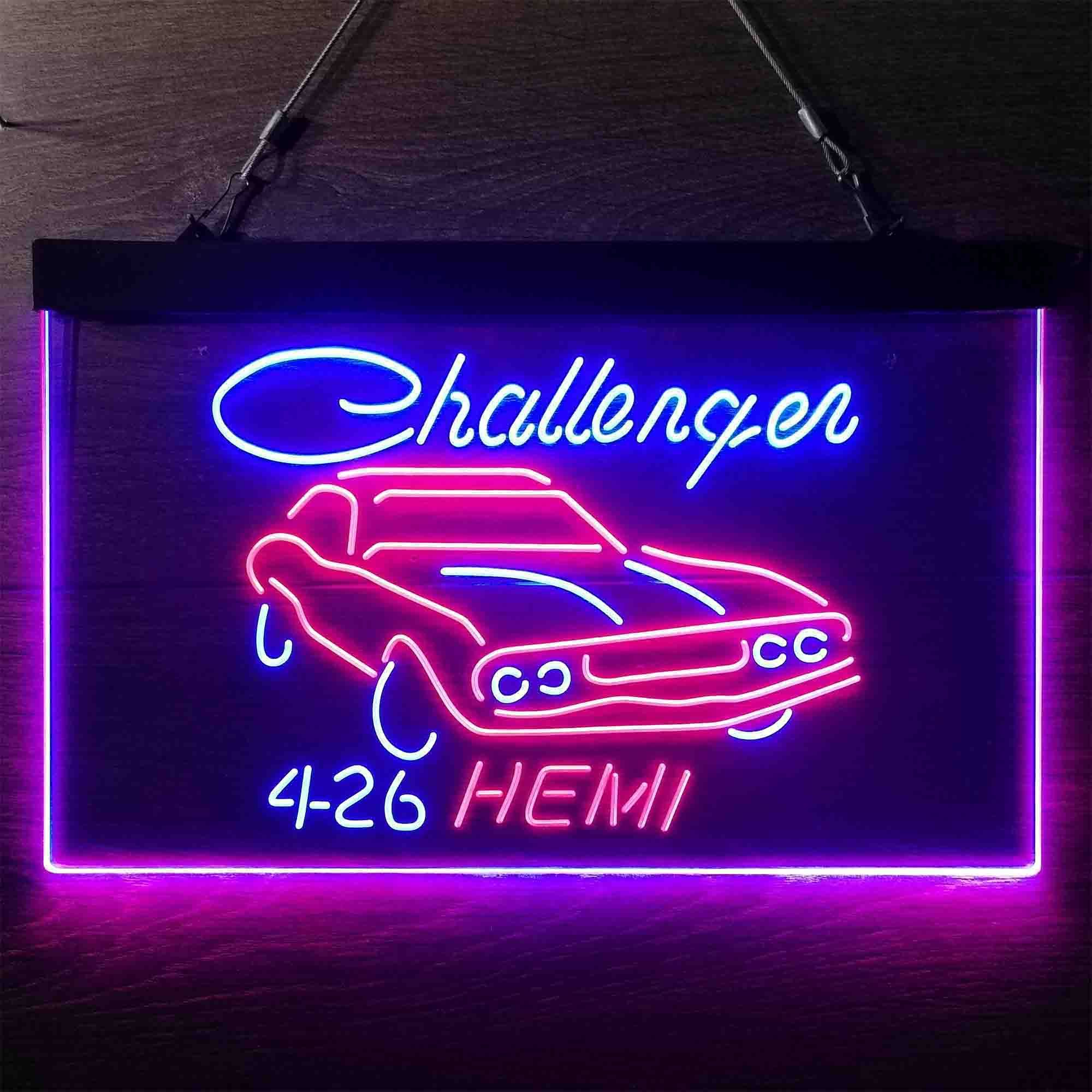 Dodge Challenger 4-26 Hemi Dual LED Neon Light Sign